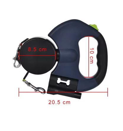 Dual Pet Retractable Leash Rope with LED Light for Small Dogs