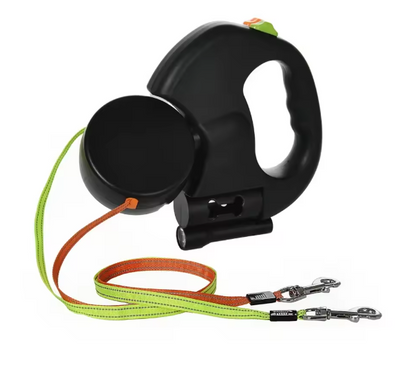 Dual Pet Retractable Leash Rope with LED Light for Small Dogs